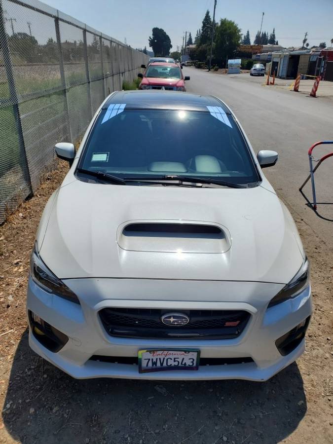 Subaru WRX STI with a newly installed windshield